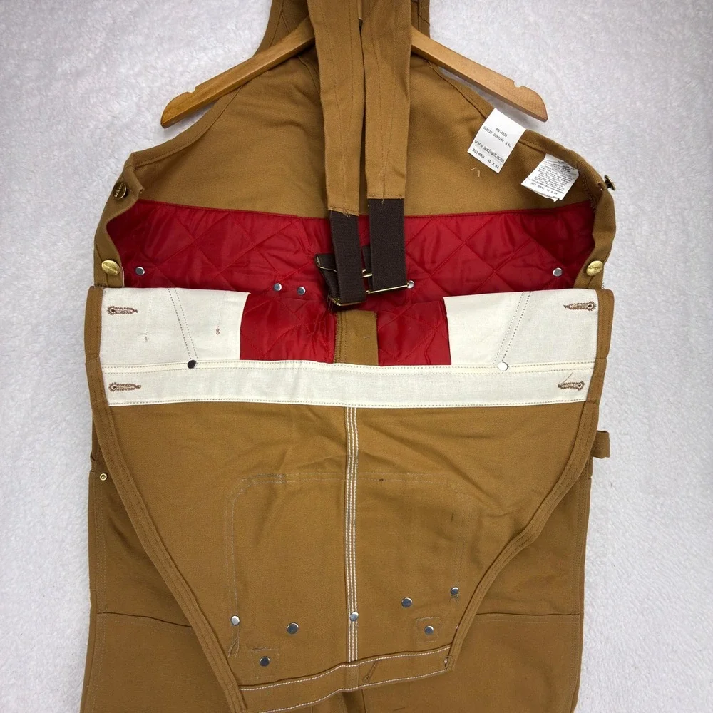 Carhartt Traditional Duck Bibs Overalls Quilt Lined 40x34 R02 BRN Brown NOS NWT